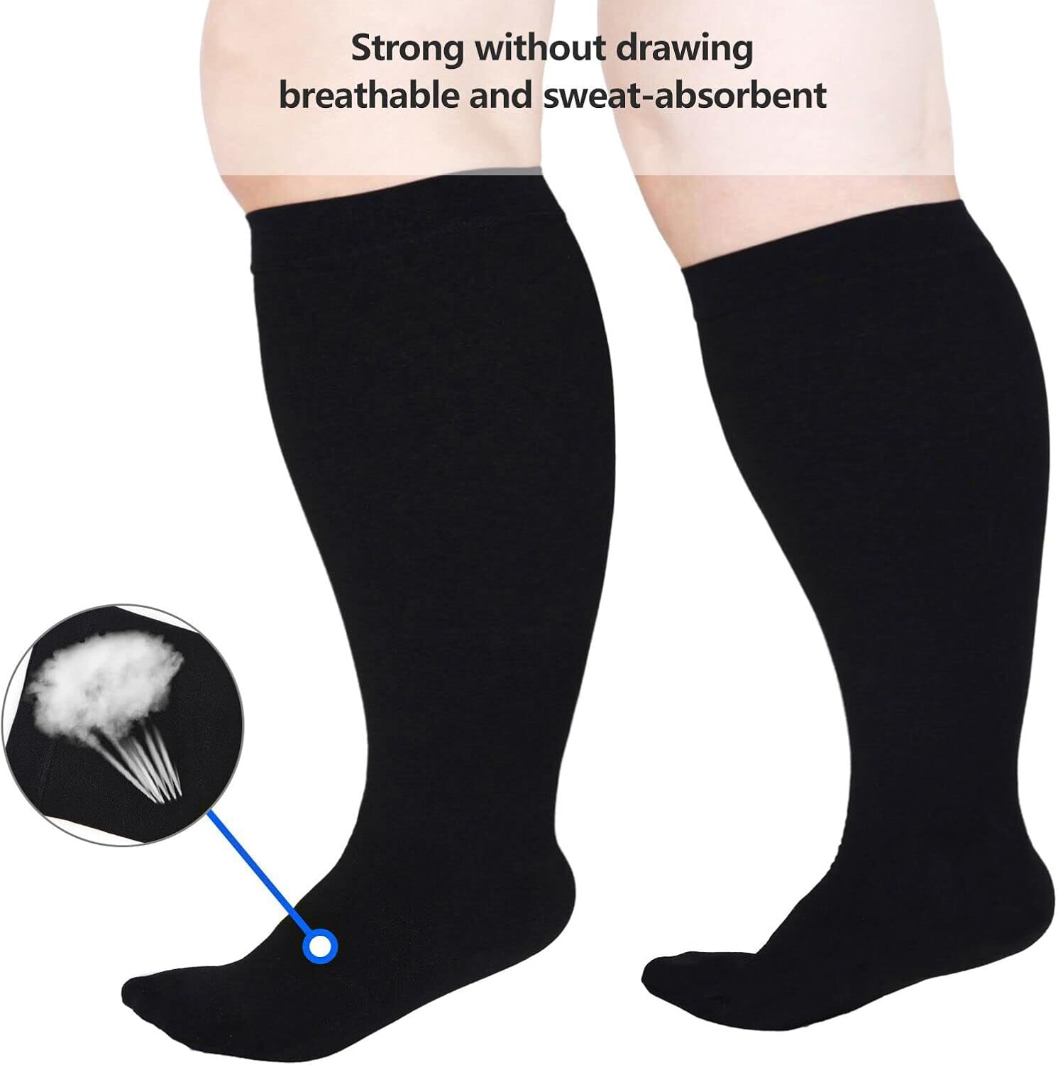 Compression Socks For Women Men,Plus Size Compression Socks Men Women,Wide Calf Compression Stocking.Extra Large Compression Socks — image 3