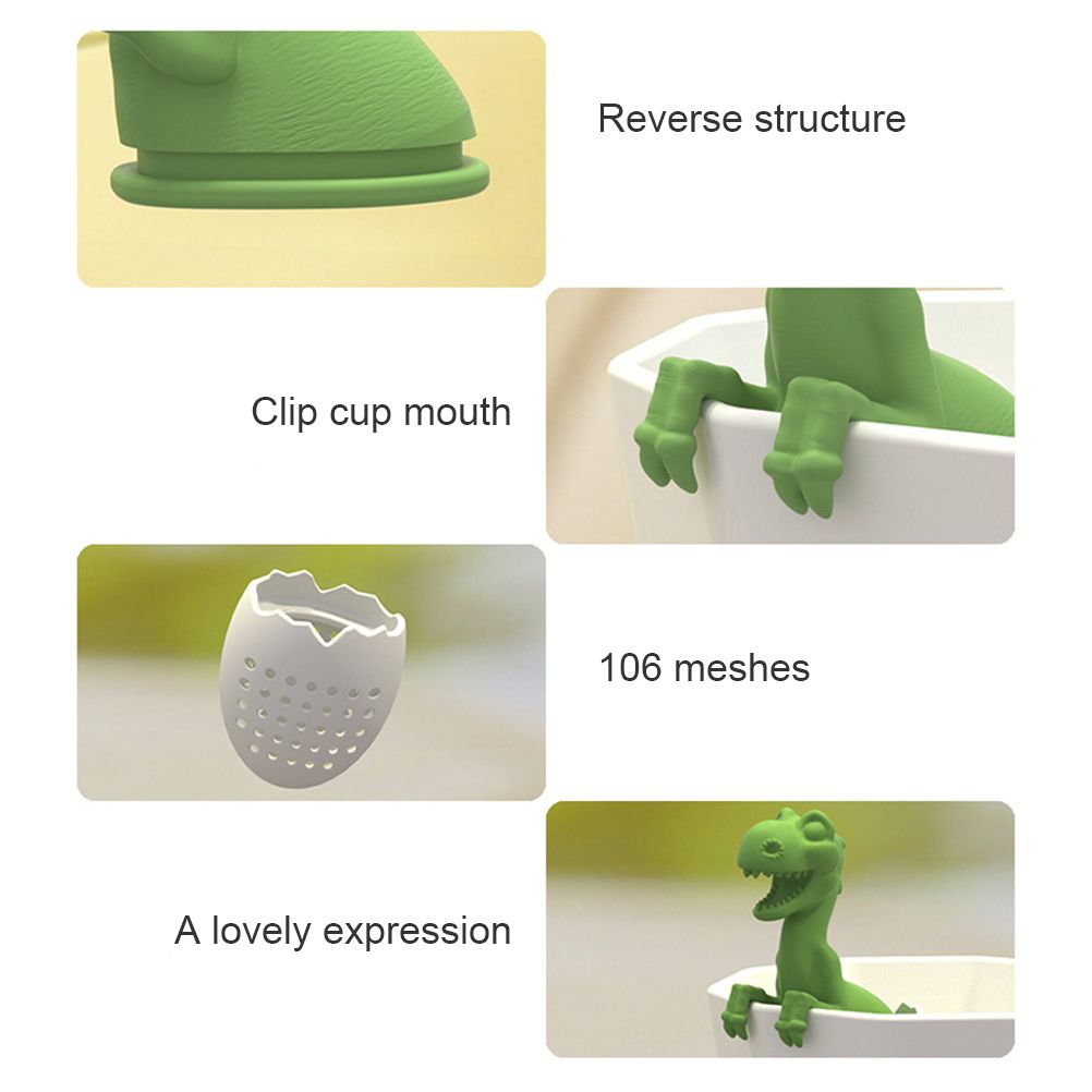 Dinosaur Shaped Tea Filter Silicone Tea Infuser Reusable Tea Bag Strainer โ image 6