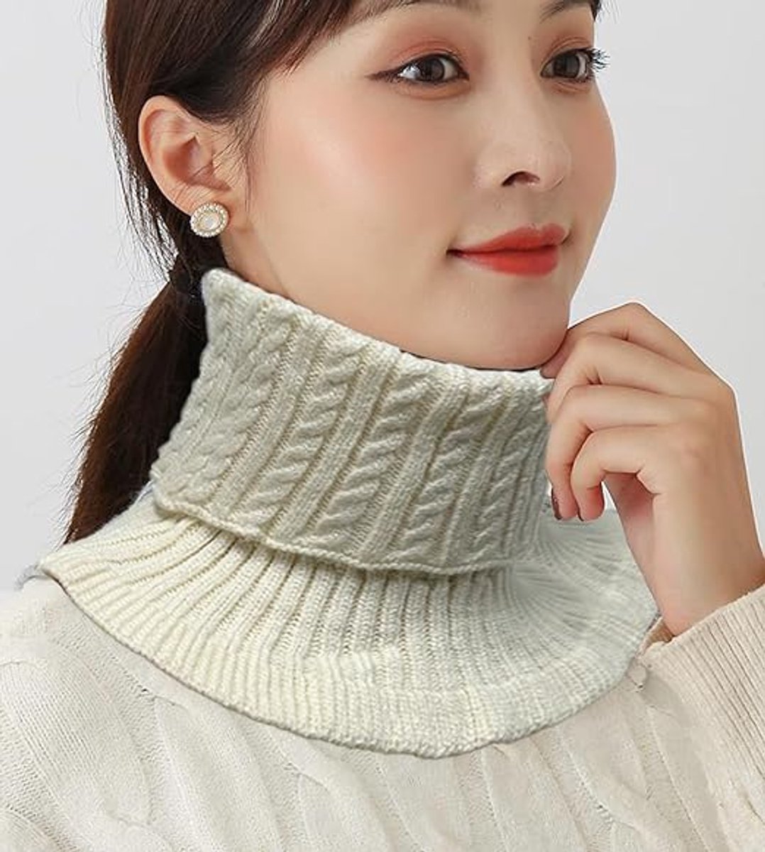Pieces Faux Turtleneck - Faux Longneck Sweater - Women's Turtleneck - Women's Blouse Collar - Patch Turtleneck - Knitted Collar - Faux Knitted Collar โ image 3