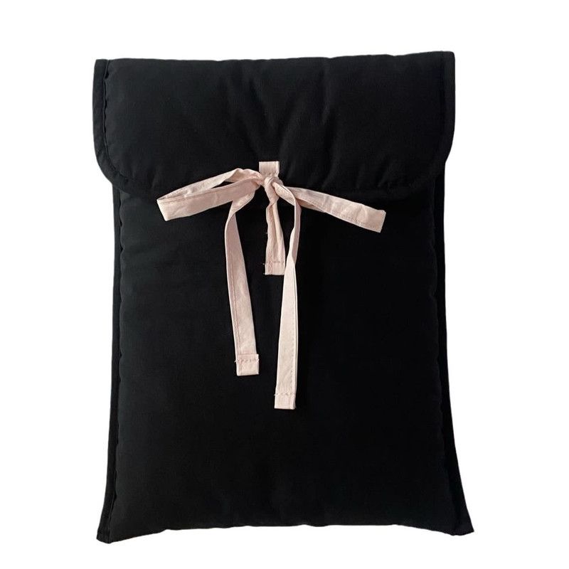 1PC Ballet Pink Bow Quilted Laptop & Tablet Sleeve β Fits 11-inch β Black