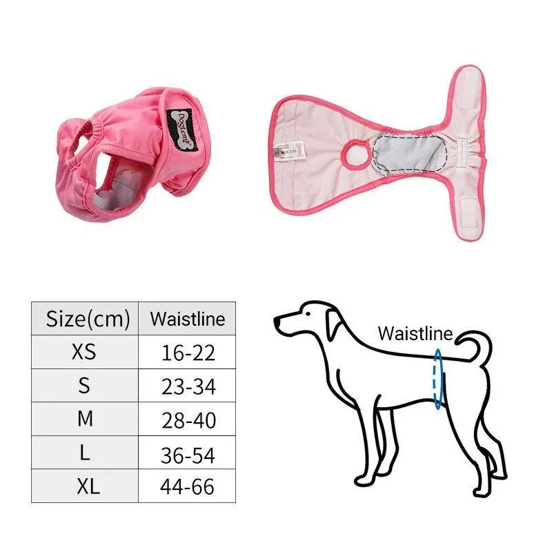 Female Dog Puppy Nappy Diapers Wrap Band Sanitary Pants Underpants XS-XL Black - XL โ image 4