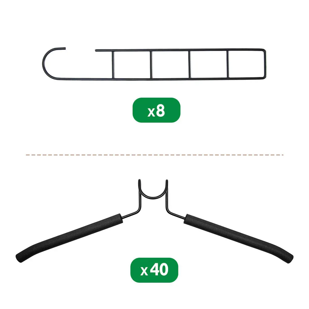 8 Sets Magic Clothes Hangers Detachable 5-in-1 Multilayer Carbon Steel Coat Hanger with Anti-Slip Foam Sleeves Space Saving for Wardrobe Closet Storage โ image 6