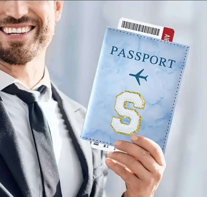 Fashion Initial Letter Passport Holder Stylish Travel Wallet Cover with Alphabet Pattern β Design N β image 2