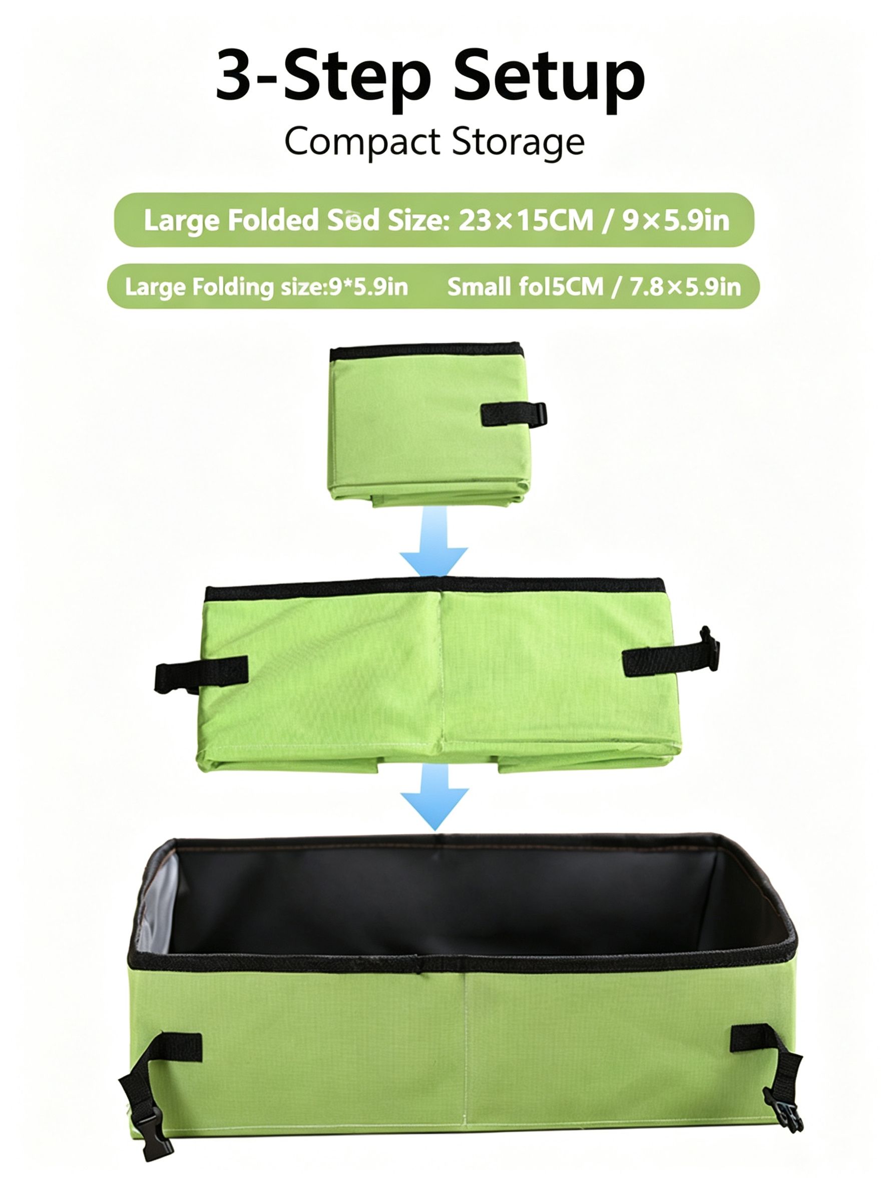 Portable Foldable Cat Litter Box for Travel,large blue — image 3