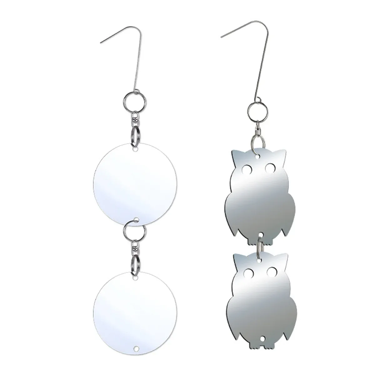 8 PCS Bird Repellent Reflector Mirror Outdoor Farm Hanging Bird Scare Device - Round Hanging — image 3