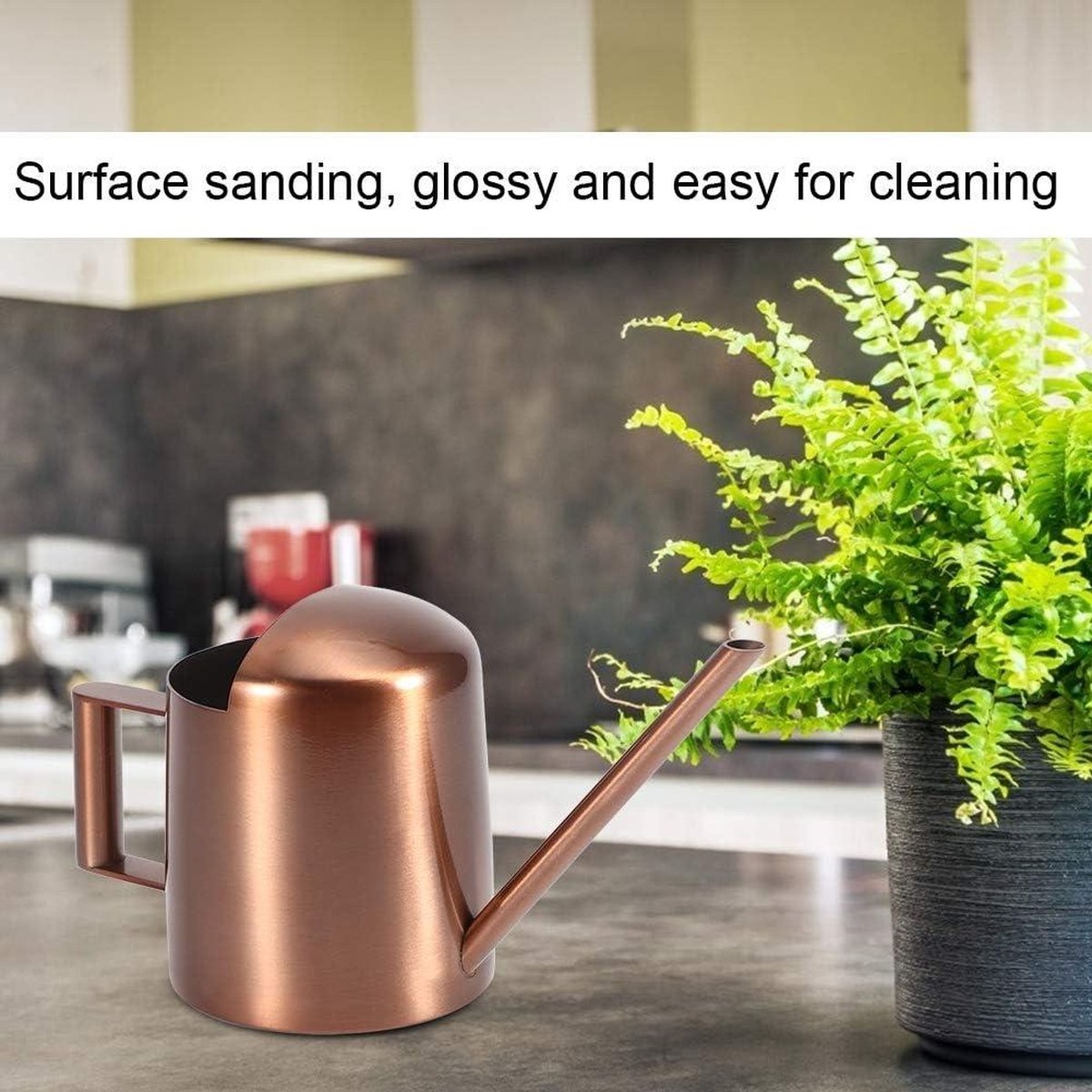 Small 300ml stainless steel watering can with long spout - ideal for flowers and household use — image 4