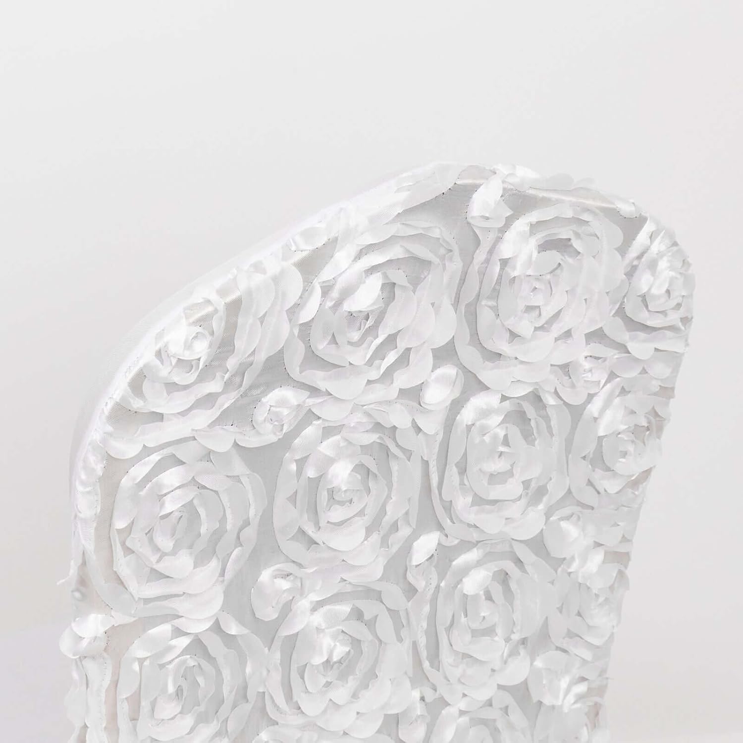 Efavormart Satin Rosette White Stretch Banquet Spandex Chair Cover Dinning Event Slipcover for Wedding Party Banquet Catering — image 2