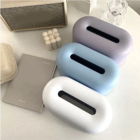 Nordic Ins Plastic Tissue Box Simple Paper Holder Dispenser Home Storage Case for Home Dormitory Bedroom Coffee Table Restaurant Sky Blue โ image 5