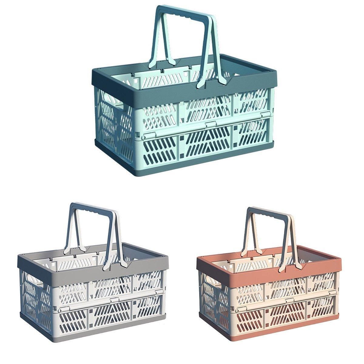 Foldable Portable Picnic Basket Lightweight Storage Basket for Outdoor Use - Pink โ image 3
