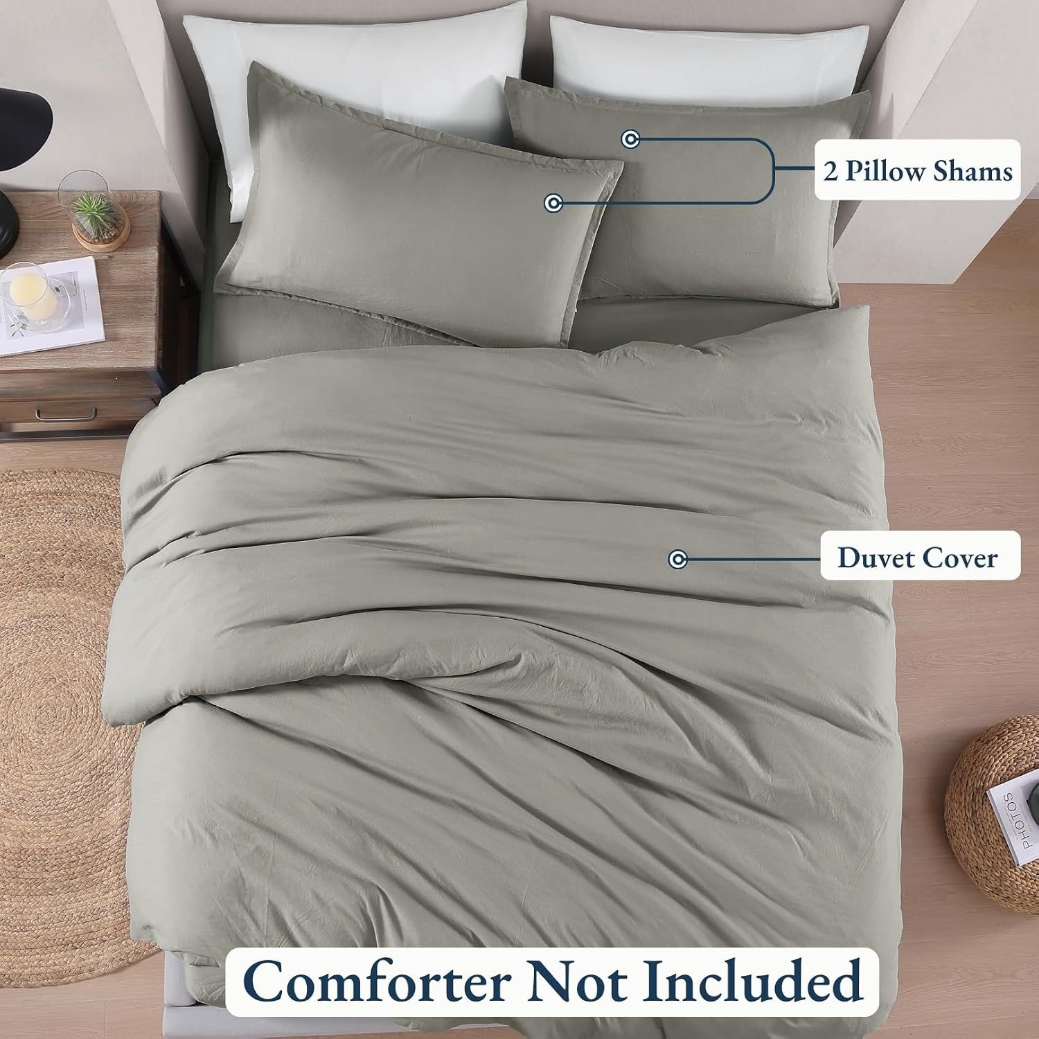Hotel Soft Microfiber Duvet Cover Set-2000TC Quilt Cover Set & Pillowcases -1 Donna Cover Zipper Closure & 1 x Pillowcases-Breathable Bedding - Wrinkle, Fade — image 4