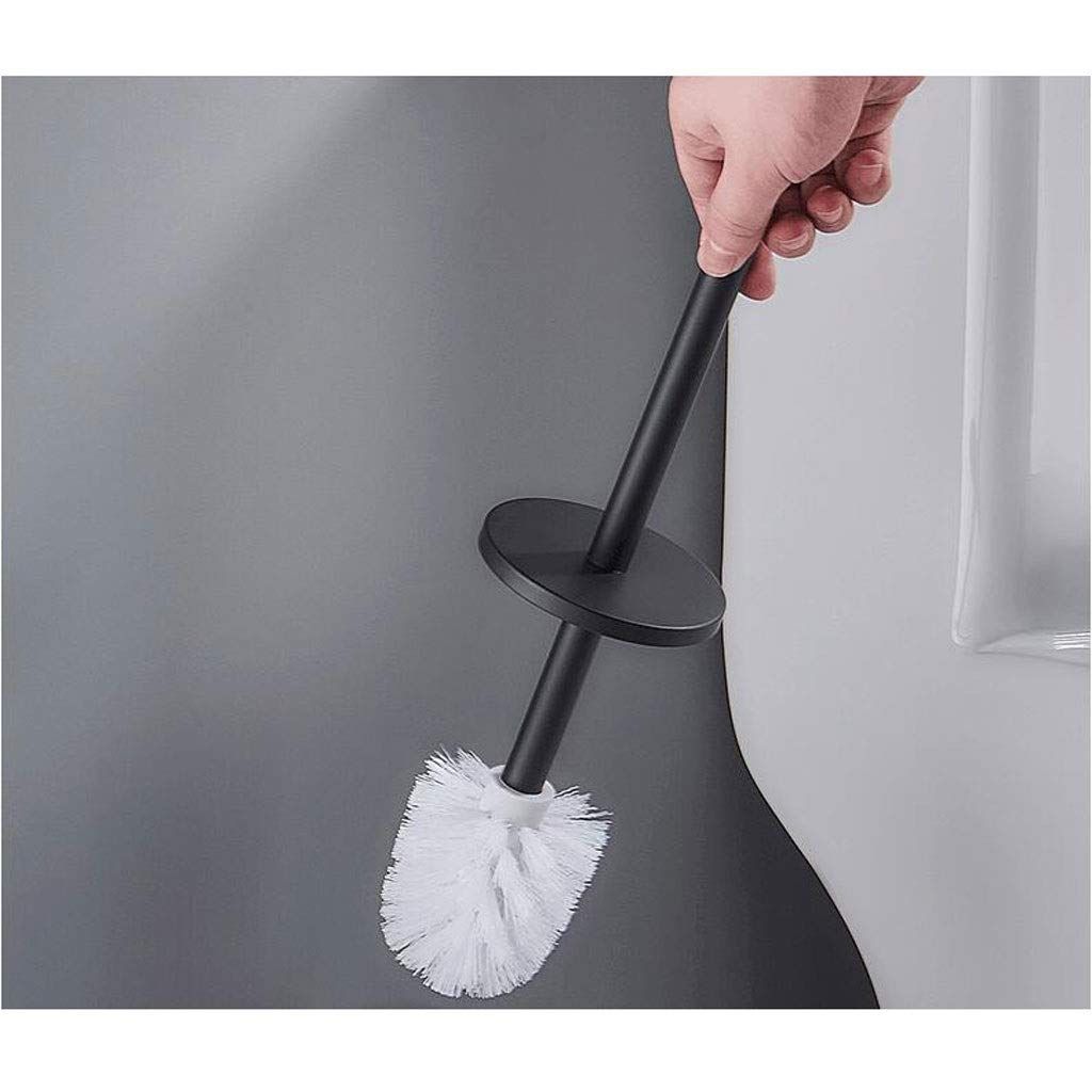 Toilet brush and bracket stainless steel handle toilet brush set bathroom toilet fully enclosed toilet brush โ image 4