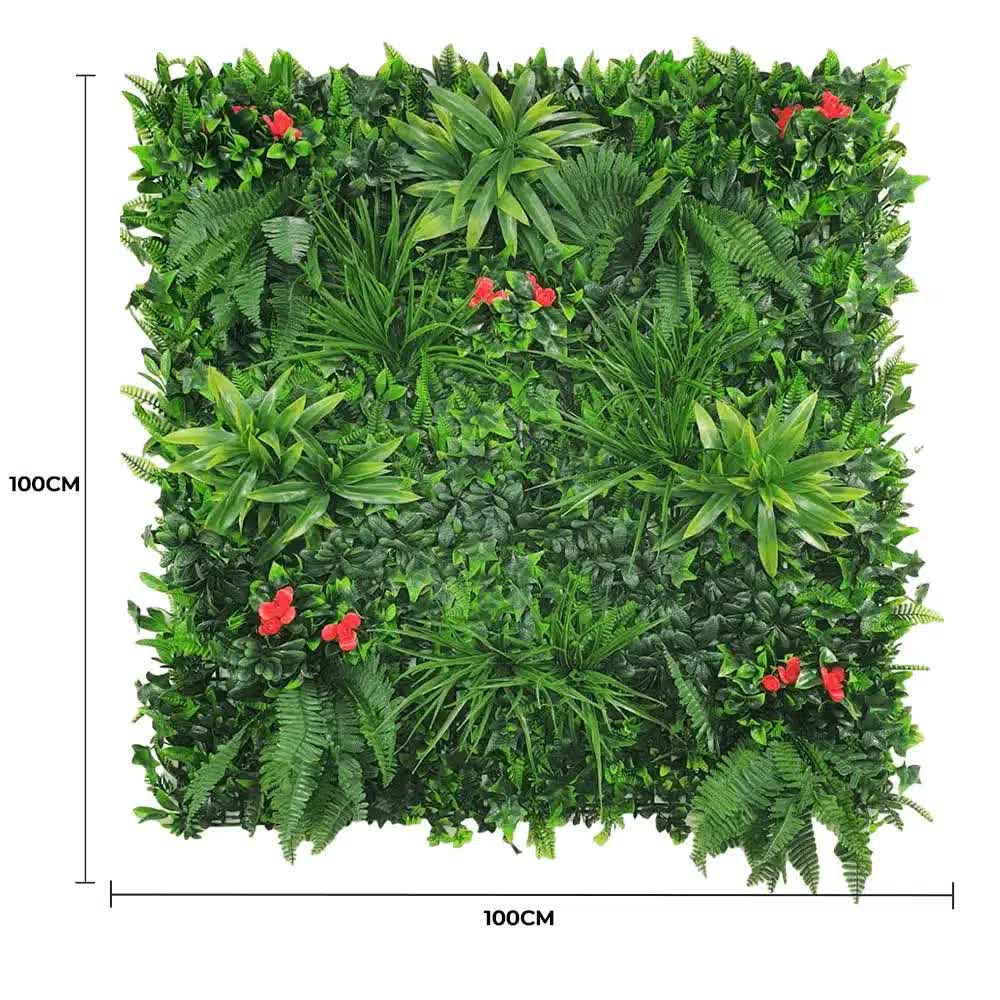 Elegant Red Rose Vertical Garden / Green Wall UV Resistant 100cm x 100cm — image 2
