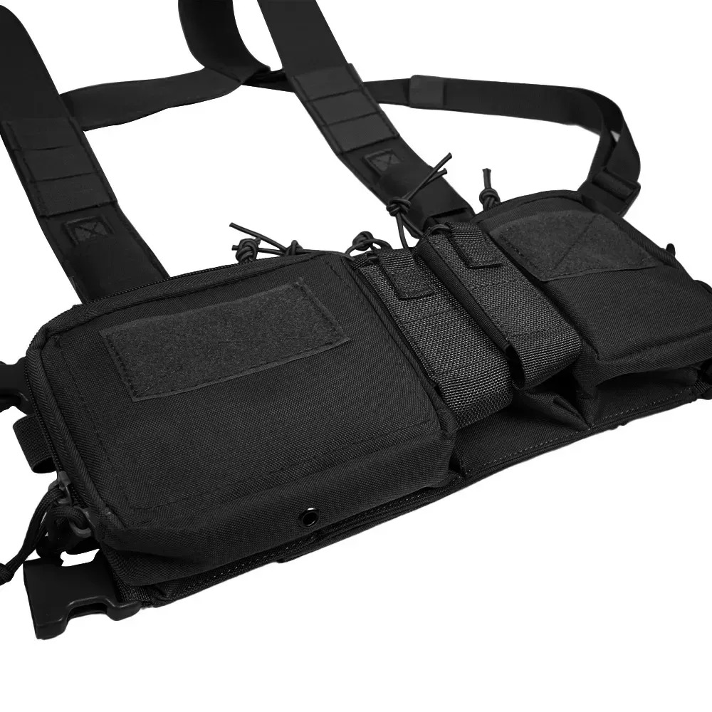 Tactical Chest Vest Rig Bag Field Training Vest Multifunctional Camouflage Strap with Multi-Pocket Outdoor Camping CS Match Pack - Camouflage — image 5