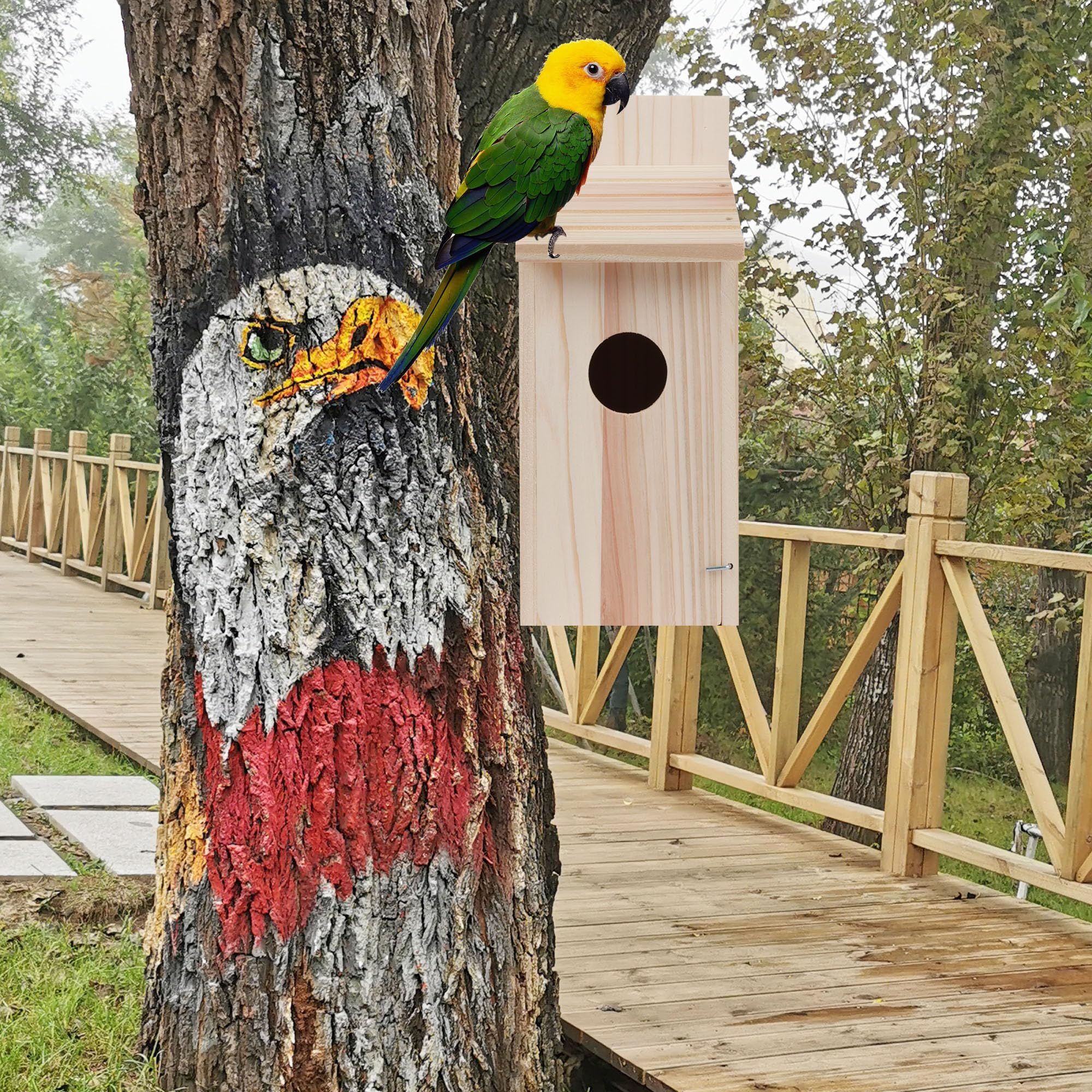 outdoor countryside decoration bird house — image 3