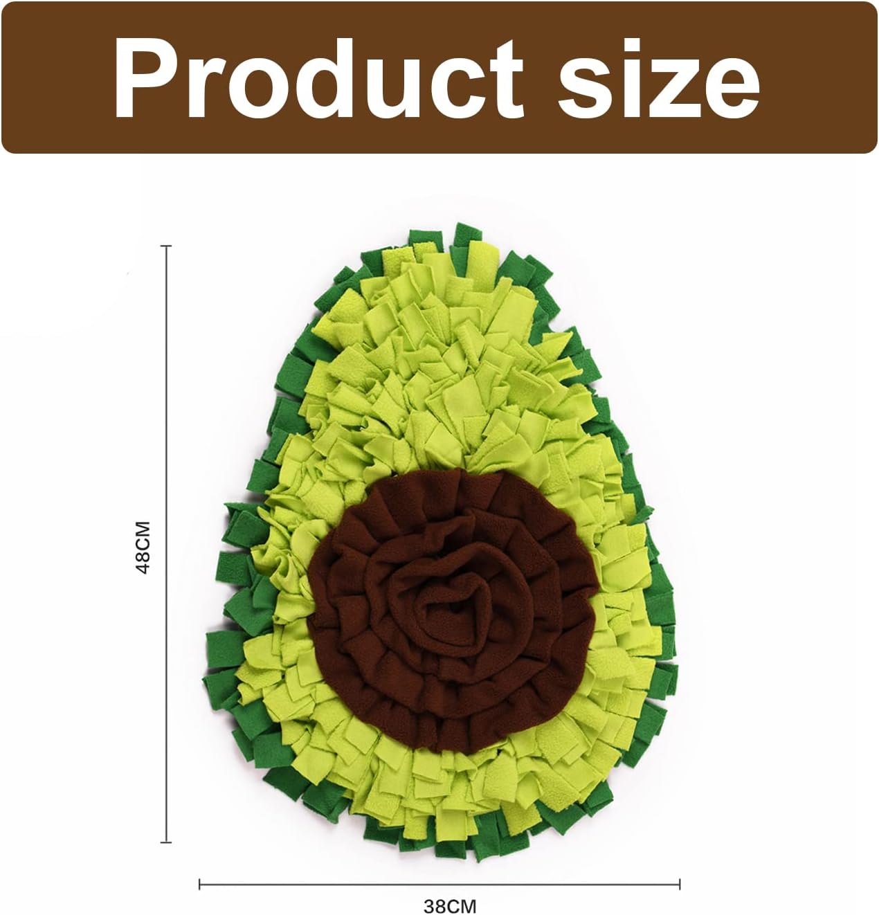 Snuffle Mat - Avocado Design with Foldable - For Dogs and Cats - Green Training Mat - Pet Activity — image 2