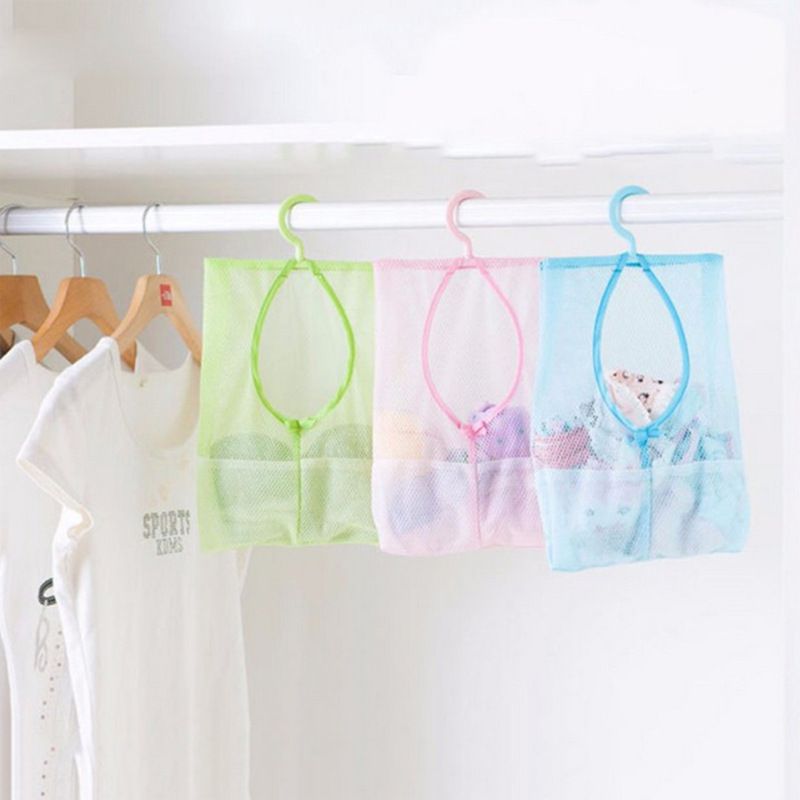 Pack of 3 Assorted Colors Bag with Hanger Multi-Purpose Mesh Organizer Bag Mesh Bag for Home Over the Door โ image 2