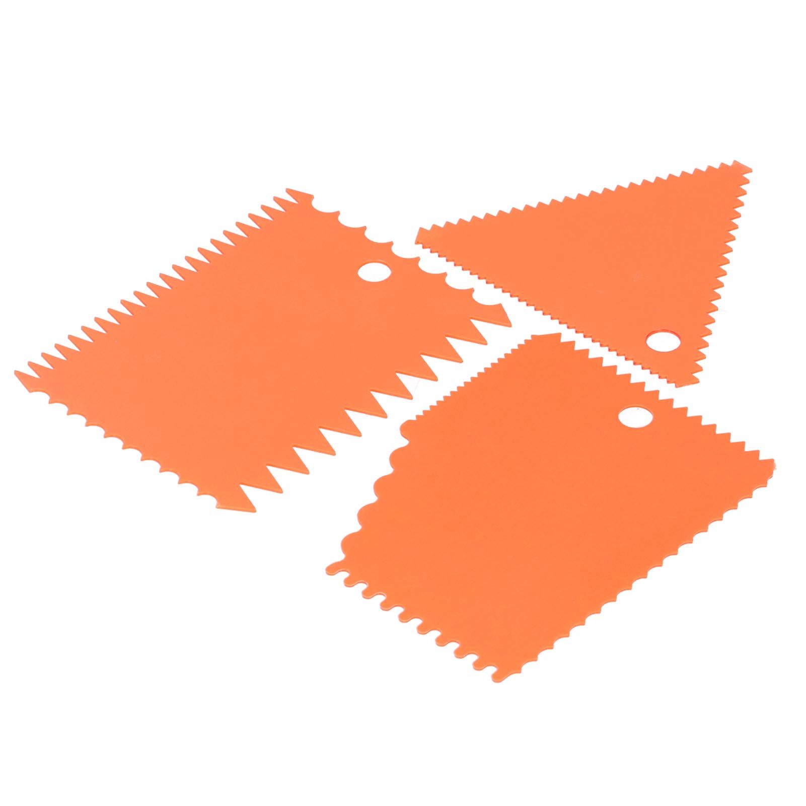3PCS/Set Cake Cream Scraper Pasty Cutters Scraper Irregular Teeth Edge DIY SmootherOrange β image 3