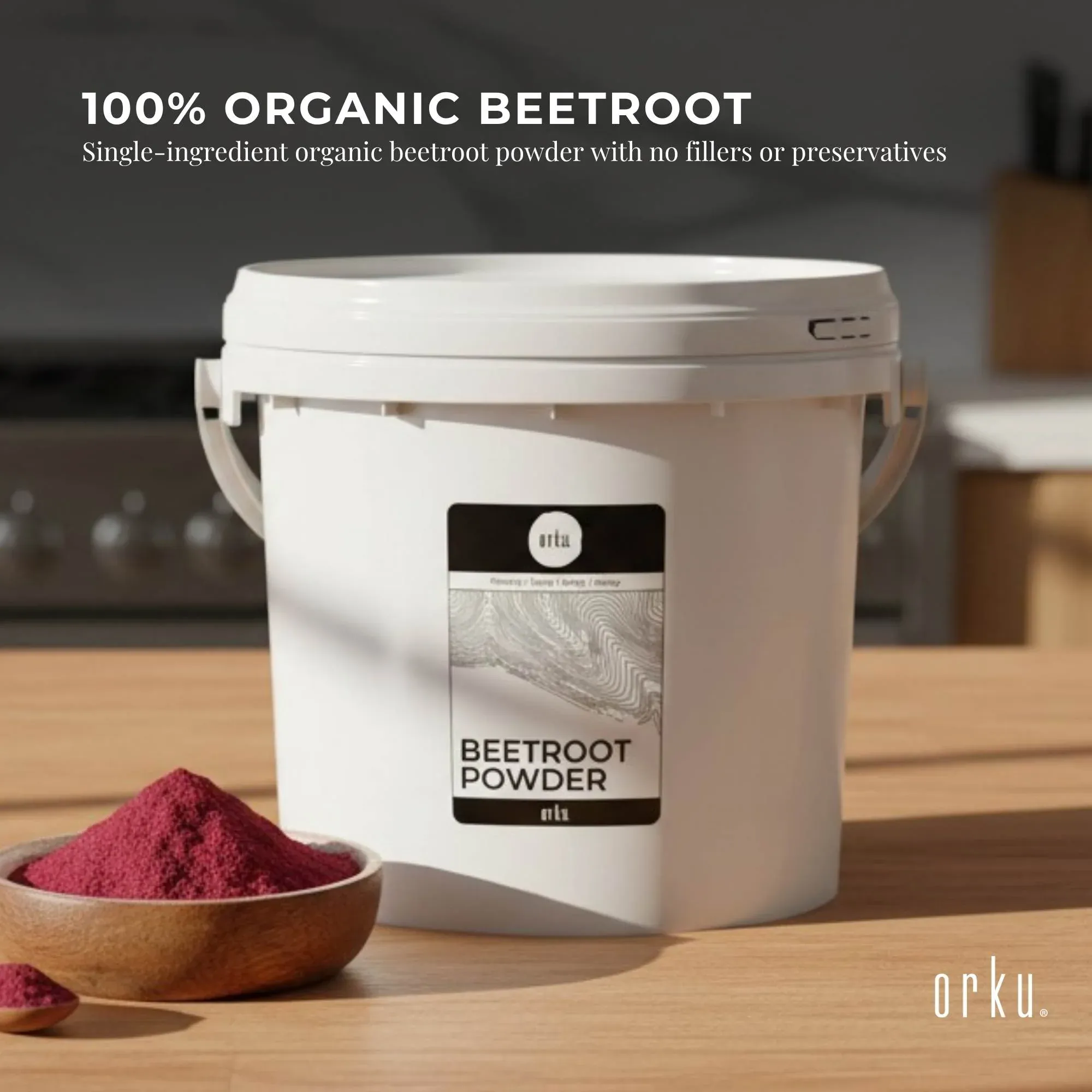 Orku 3Kg Organic Beetroot Powder ACO Certified 100% Pure Beet Root Tub — image 2