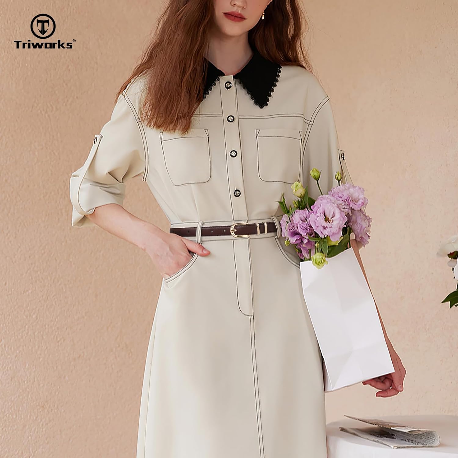 2 Pack Women Skinny Leather Belts for Jeans Pants Thin Faux Leather Belt with Gold Buckle โ image 4