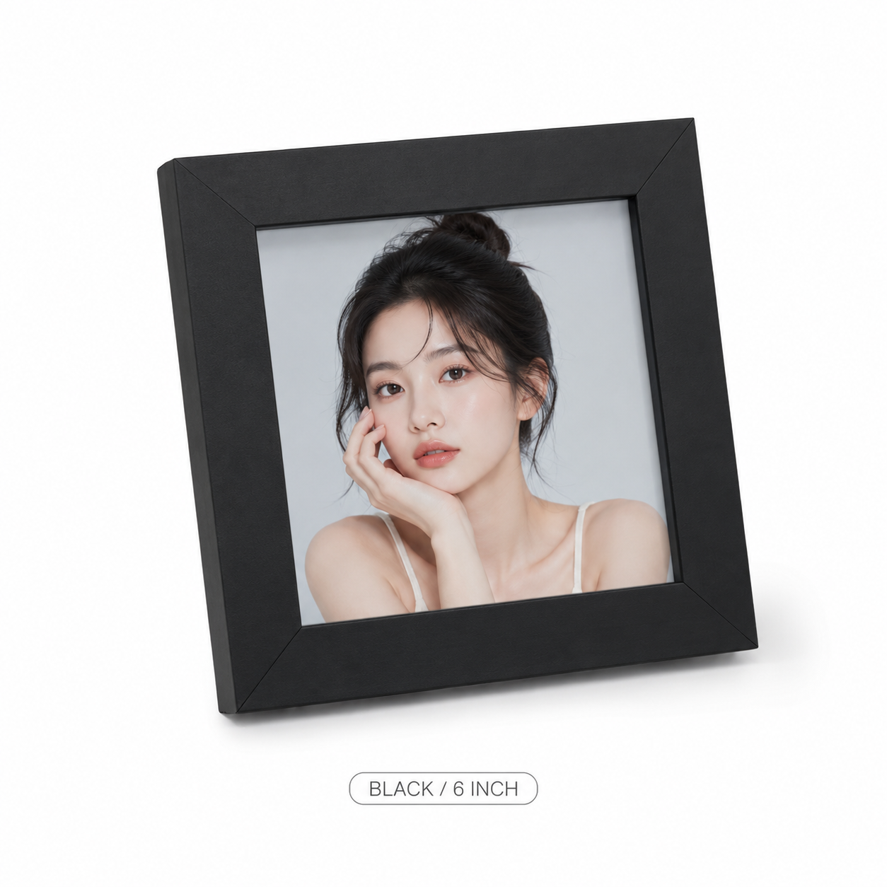 Black square 8-inch minimalist aluminum wall mounted photo frame set, multiple sets of standard size photo frames, simple classic and stylish design โ image 2