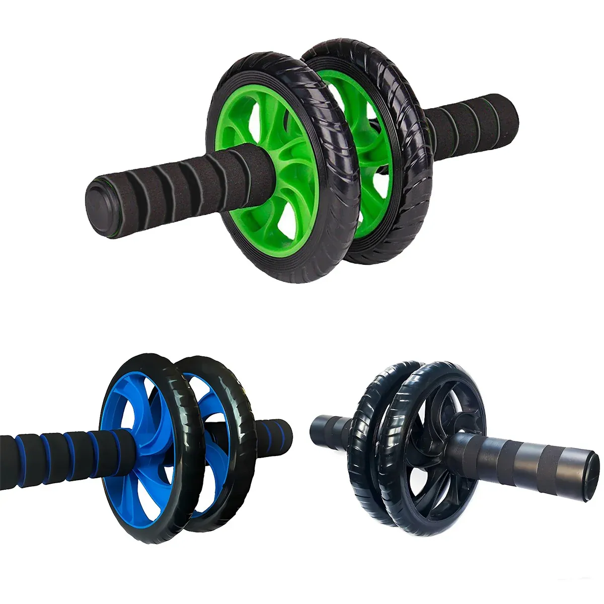 Abdominal Exercise Wheel Fitness Roller Home Workout Muscle Trainer Gym Equipment - Blue — image 3