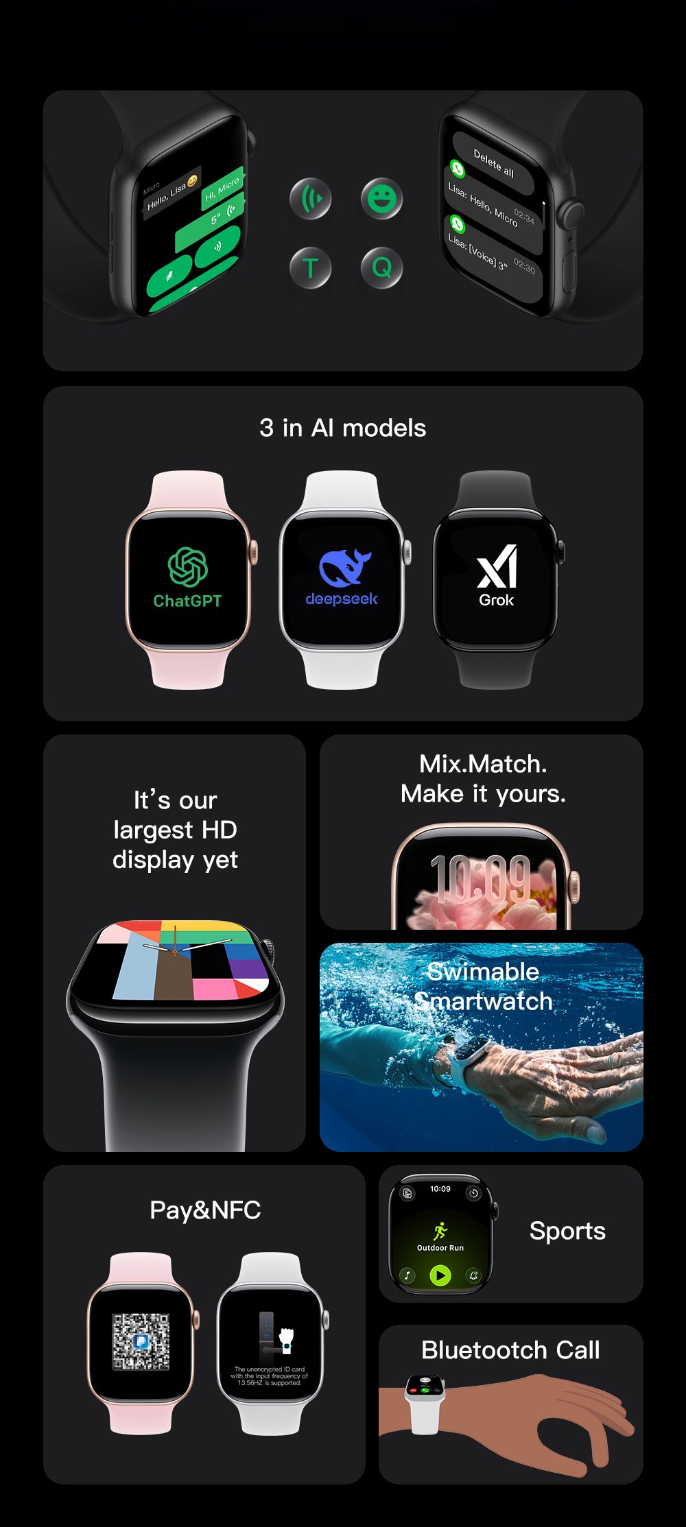 S11 Pro Smart Watch, Bluetooth Calling, Heart Rate & Sleep Monitor, Smartwatch for Men Women,Pink — image 4