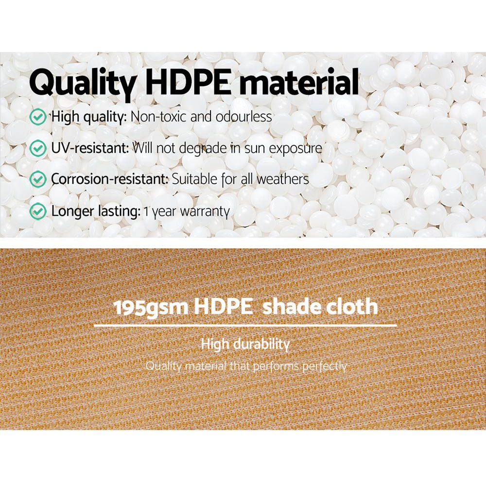 Instahut 90% Shade Cloth 1.83x10m Shadecloth Sail Heavy Duty Beige โ image 5