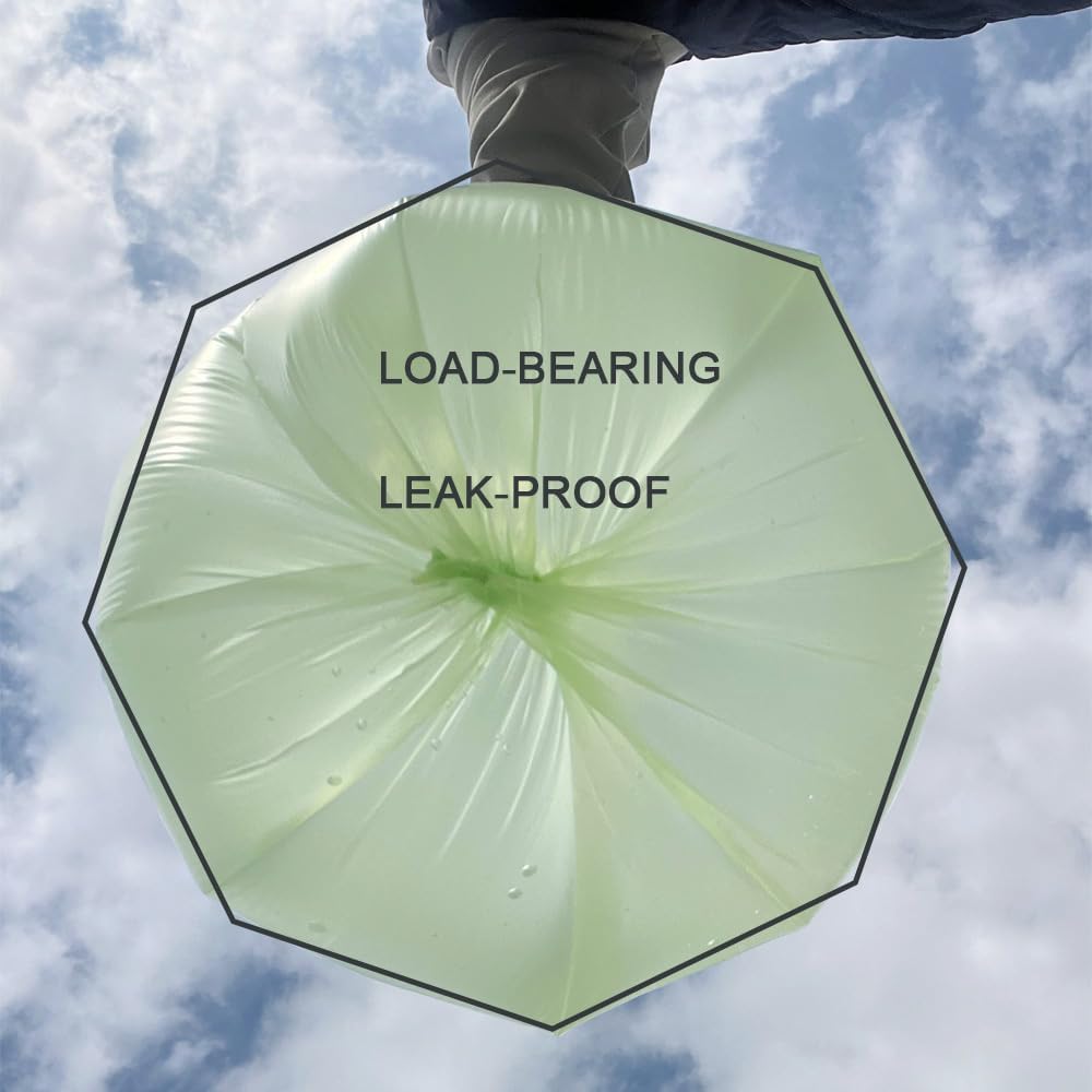 Small biodegradable garbage bags (100 pieces) - 10 litre food waste bags - compostable garbage bags - recyclable garbage bags for kitchen and office - green — image 4