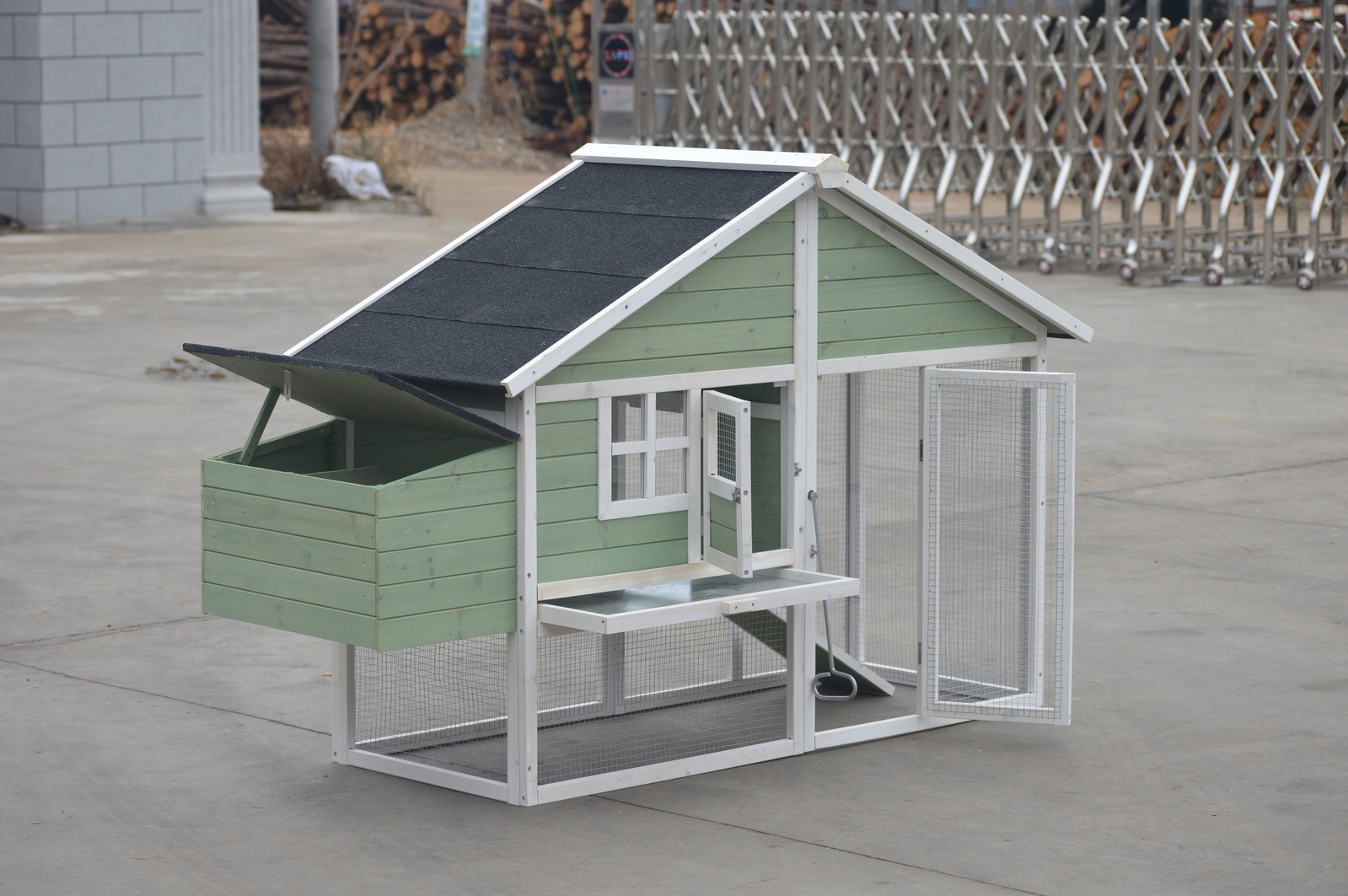 YES4PETS Green Large Chicken Coop Rabbit Hutch Ferret Cat Cage Hen Chook Cat Kitten House — image 5
