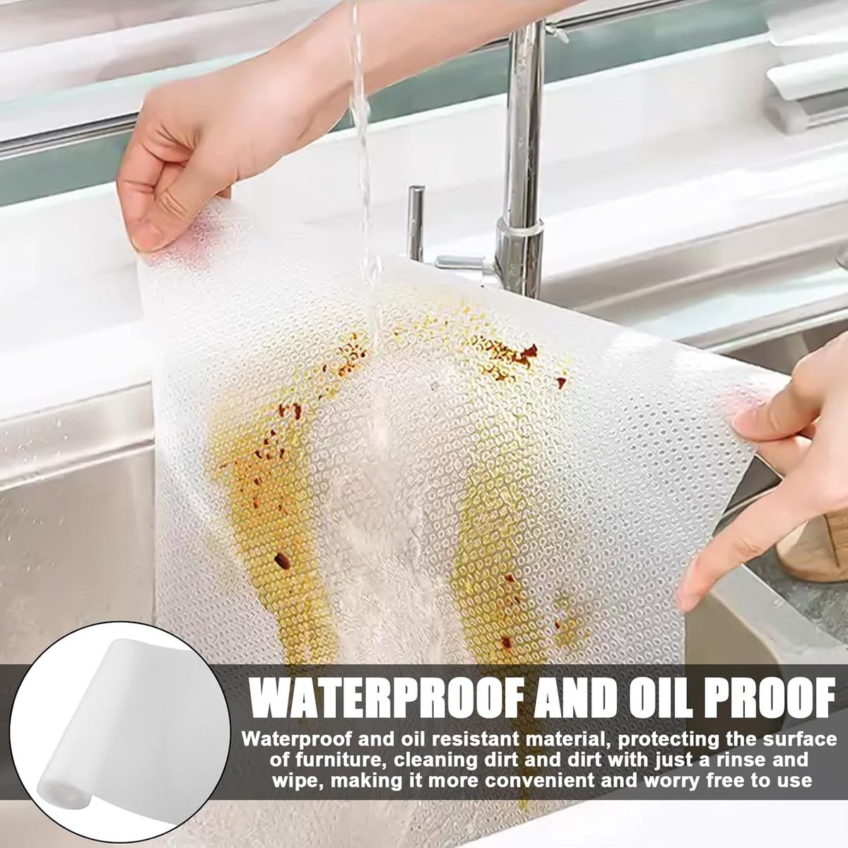 Anti-slip mat - 500 × 30 cm - Drawer mat - Antifouling pads - Kitchen drawer protector - Protection mat - Anti-slip mat - Drawer protection - Non-adhesive — image 4