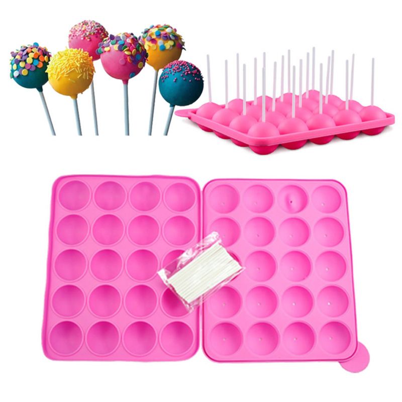 20-Capacity Silicone Lollipop Mold Sticks 20-Cavity Round Chocolate Hard Candy Cake Pop Mold Chocolate lollipop mold
