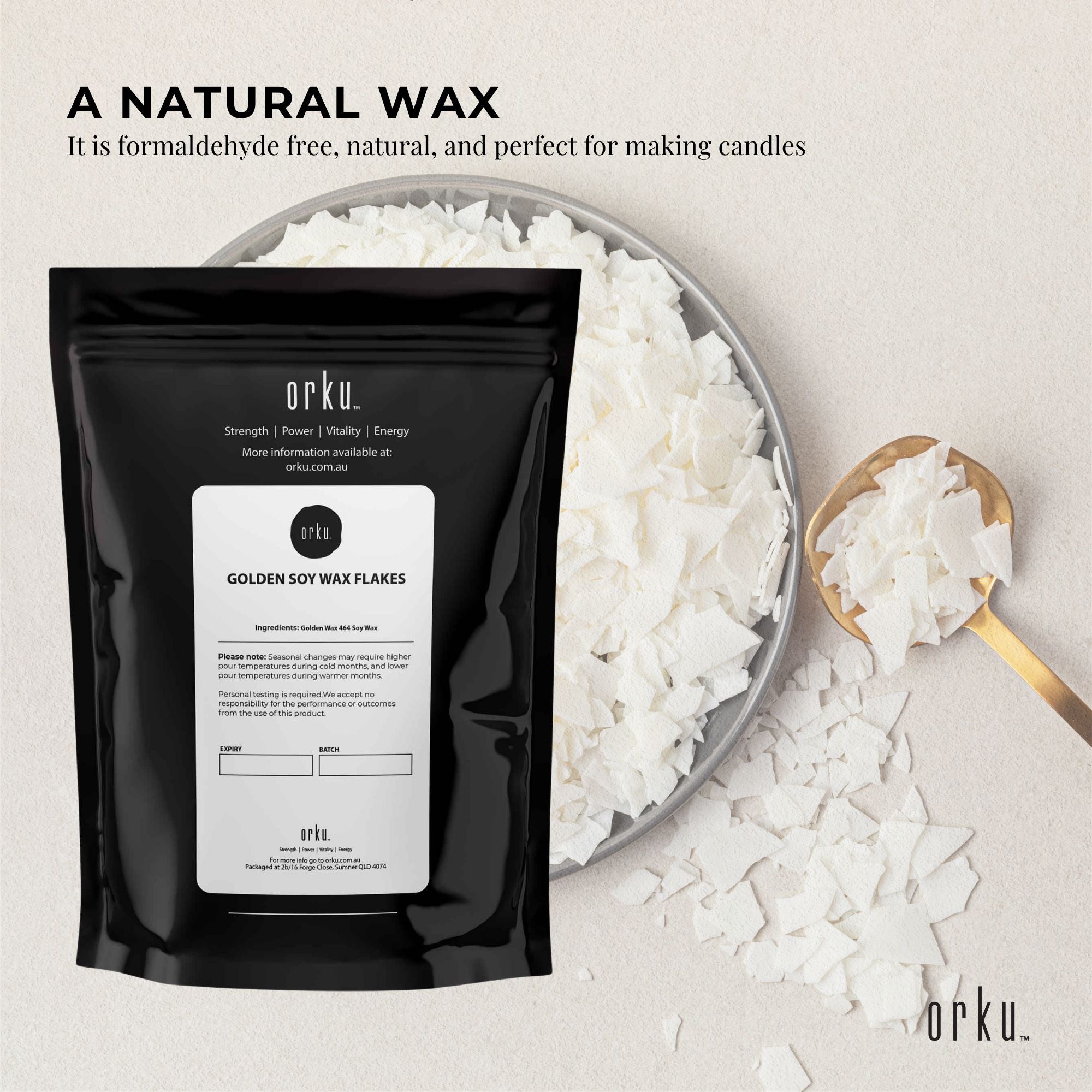 50g Golden 464 Soy Wax Flakes - 100% Pure Natural DIY Candle Melts Chips β image 4