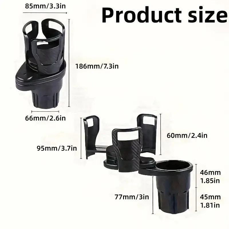 Rotatable Car Cup Holder Multifunctional Drink Holder Adjustable for Vehicle Use — image 3