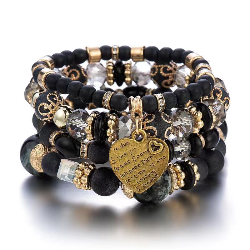 2 pcs Bohemia Bracelets for Women Girls Vintage Stackable Beads Bracelets Charm Stretch Beach Jewelry — image 2