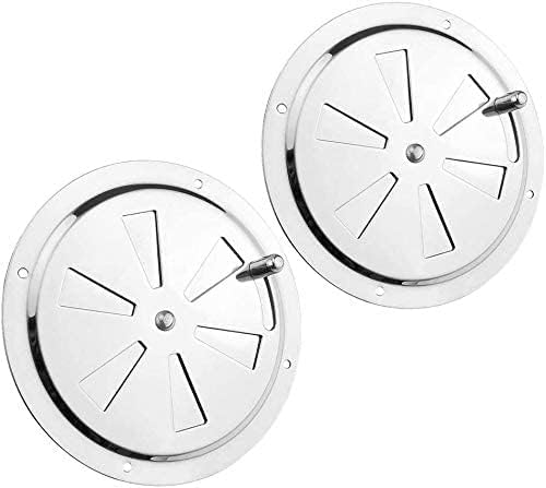 2 Pack of 4 inch Cabin Ventilation Plate Vent Round Butterfly Air Gill with Side Knob 304 Stainless Steel for Marine Boats Accessories — image 5