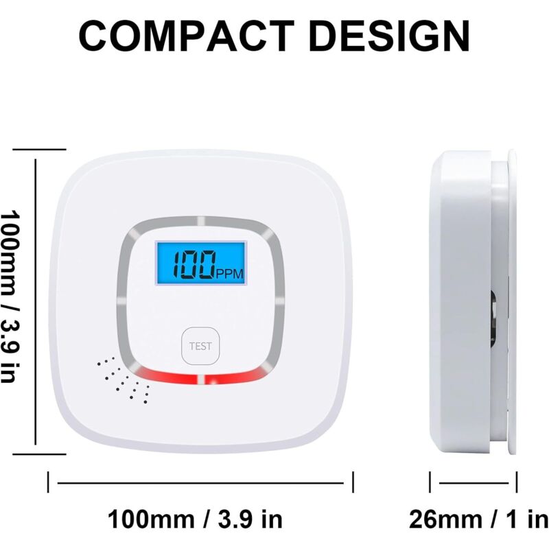 Battery Operated Carbon Monoxide (Co) Detector, En 52091 Certified, Carbon Monoxide Detector With Digital Display โ image 2