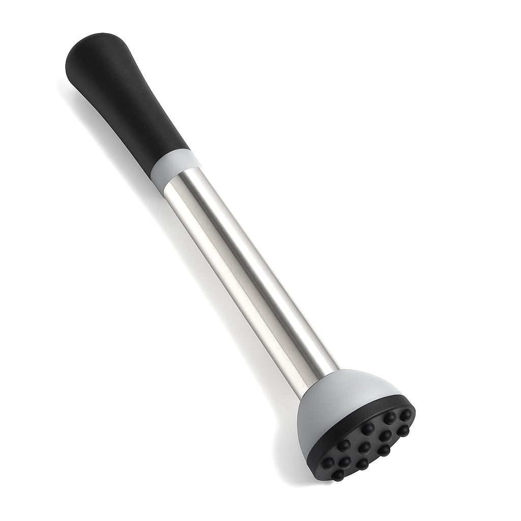 for Cocktails Stainless Steel Drink Muddler Bartender Accessories Lemon Smasher for Home Bar Tool Ice Crusher for Mojitos Fruit Drinks(21.2*4cm) — image 3
