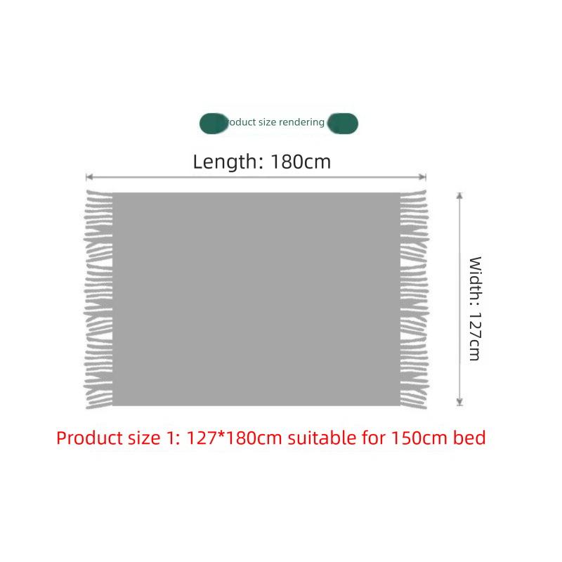 Mint green Nordic Minimalist Knit Throw Blanket – 127×180cm Lightweight, Soft & Breathable Fleece-like Fabric with Tassel Edges for Sofa, Bed, Yoga & Air — image 5