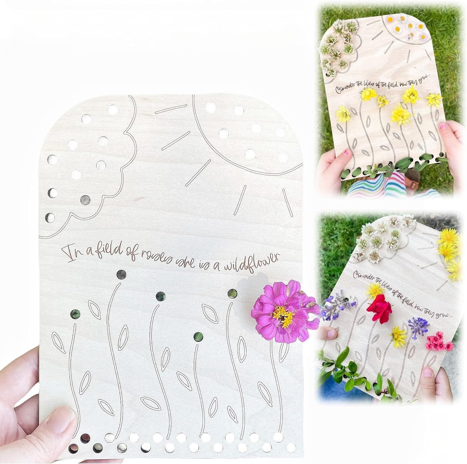 Flower Leaf Collector Boards DIY Flower Wood Boards Wooden Collection Board Decor Creative Crafting Supplies for Outdoor Nature — image 3