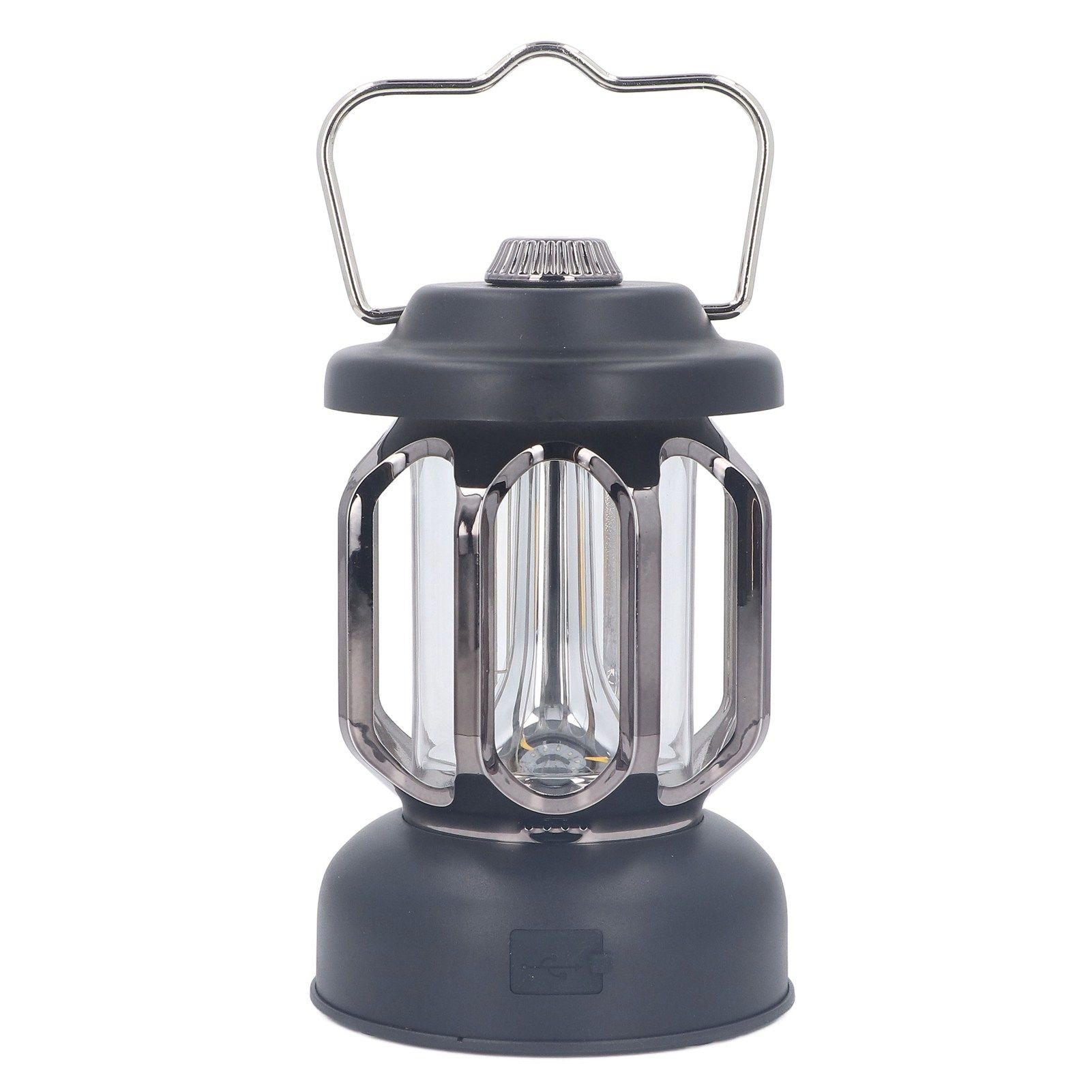 Retro Camping Lantern Vintage Camping Lamp Type C Rechargeable 3 Modes Dimmable with Hook Waterproof LED Tent Lamp for Garden Black โ image 5