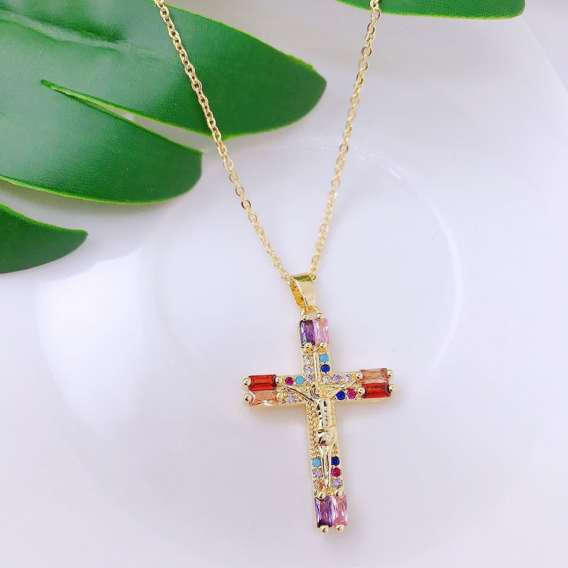 golden Cross Necklace for Women - Handmade Pendant Necklace, Plated Hypoallergenic Jewelry Gifts share trendy, elegant โ image 2
