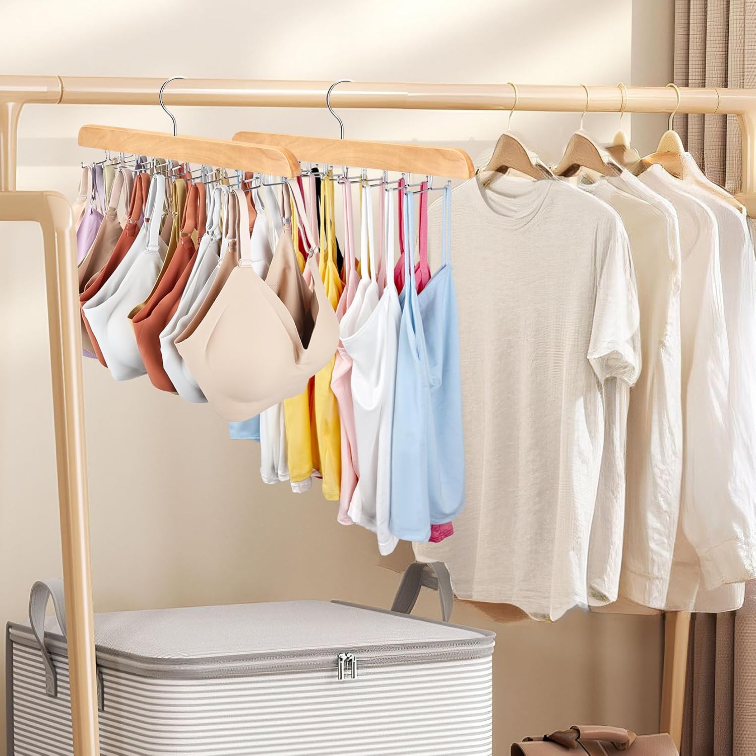 Clothing Hanger Organizer 1 Piece 20 Hooks Large Capacity BH Hanger/Coat Hanger for Wardrobe Storage Space Saving 360 Degree Rotation Foldable Metal Hooks — image 6