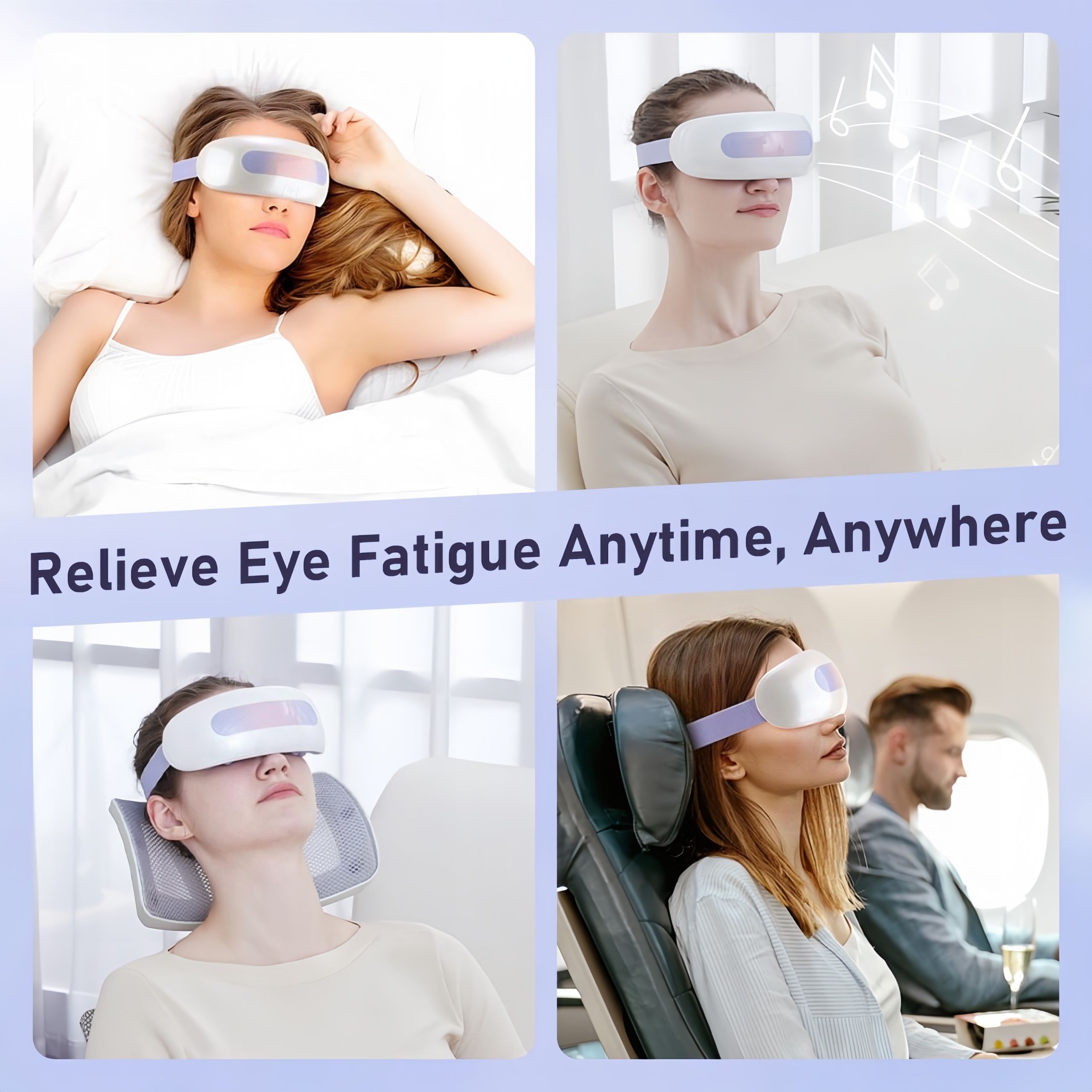 Eye Massager with Nano Mist Moisturising, Dry Eyes, Dark Circles, Heated Eye Mask with 8 Acupoint Massage, Rechargeable Bluetooth Music Eye Care — image 6