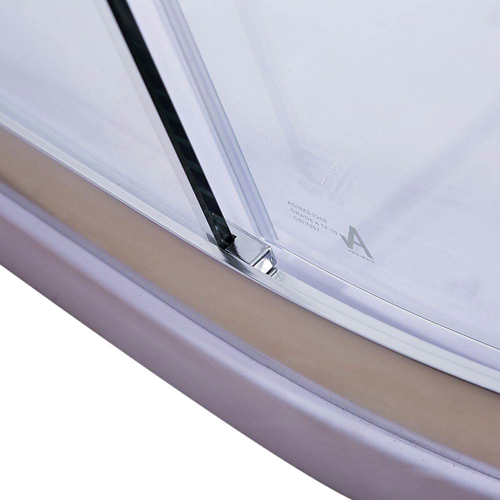90 x 90cm Rounded Sliding 6mm Curved Shower Screen with Base in Chrome โ image 6