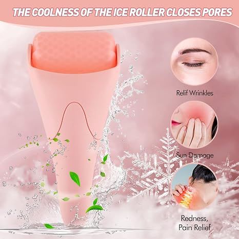 Ice Roller for Face,Eyes,Women Gifts Idea,Therapeutic Cooling to Tighten Brighten Complexion and Reduce Wrinkles,Massager Under Eye Puffiness,Migraine and Pain โ image 2