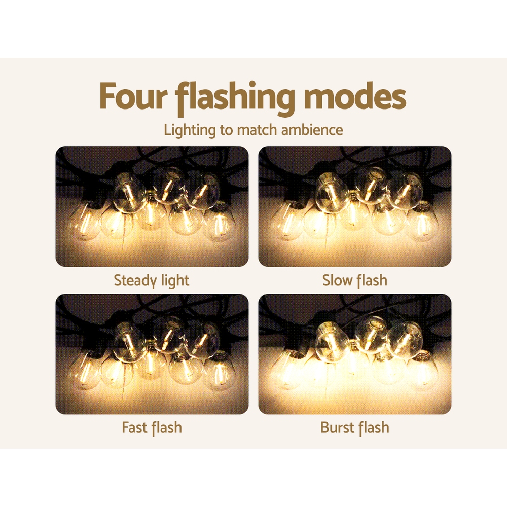 17m Solar Festoon Lights Outdoor LED String Light Christmas Party Decor 2pcs โ image 5