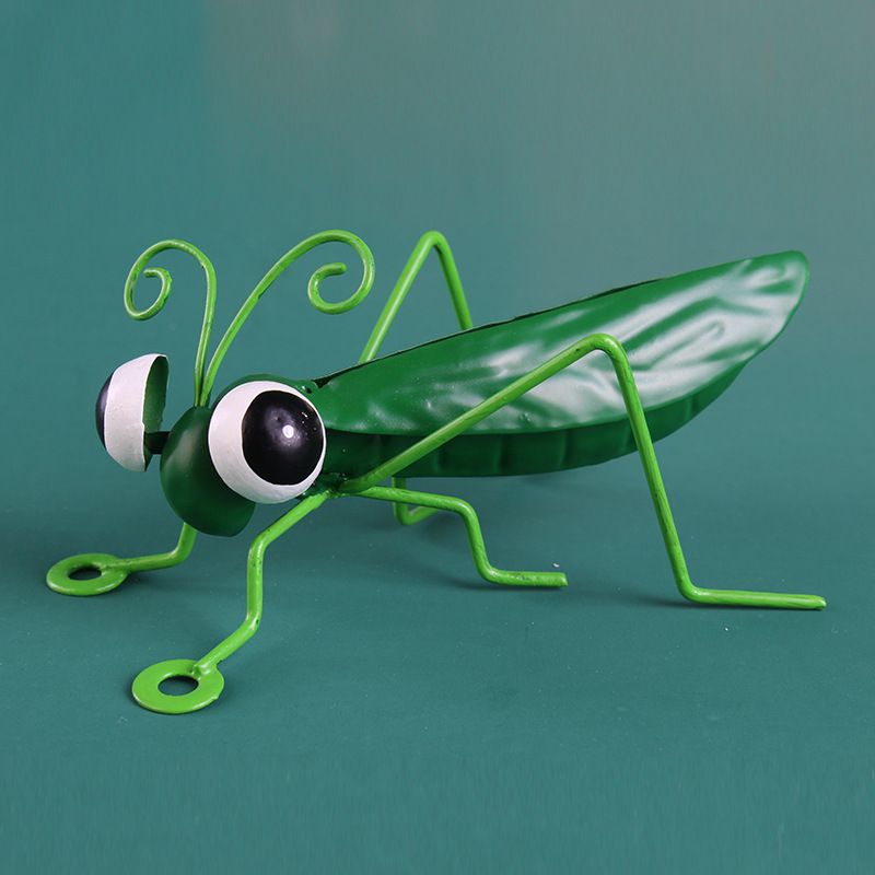 Metal Sculpture,Grasshopper Colorful Figurine,Wall Hanging Sculpture,Art for Garden Lawn Outdoor Patio Yard Decoration-Green — image 2