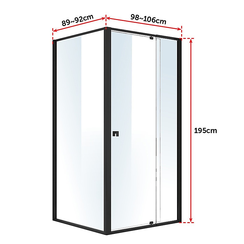 Semi Frameless Shower Screen (98~106)x 195cm & (89~92)x 195cm Side AS/NZS Glass โ image 6