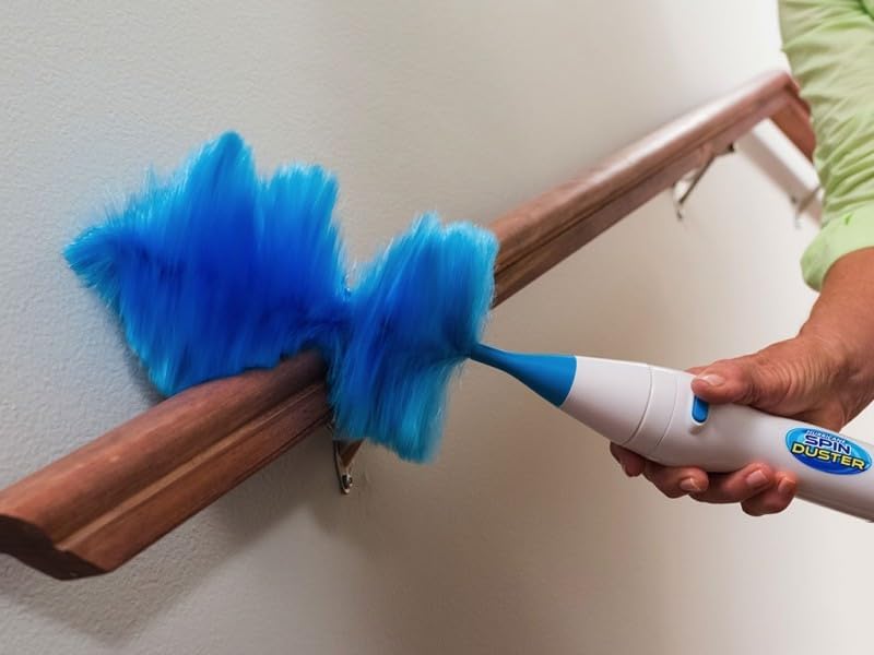 Hurricane 360 Electric Feather Spin Duster Feather Duster Adjustable Electric Dirt Dust Brush Removing Dust in One Spin Cleaning Accessories Home Office, Use โ image 2