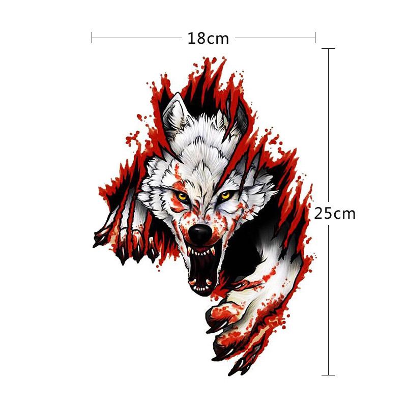 Car Stickers, 3D Angry Wolf Head Stickers Creative Personality Car Stickers Decoration Universal Decoration Car Stickers — image 2